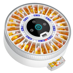 Windtrace pill dispenser front view shows easy-access design for seniors