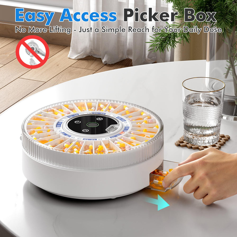 Windtrace pill dispenser reminder tones panel shows customizable audio cues