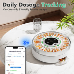 Windtrace PillCalendar rechargeable battery indicator for long use between charges.