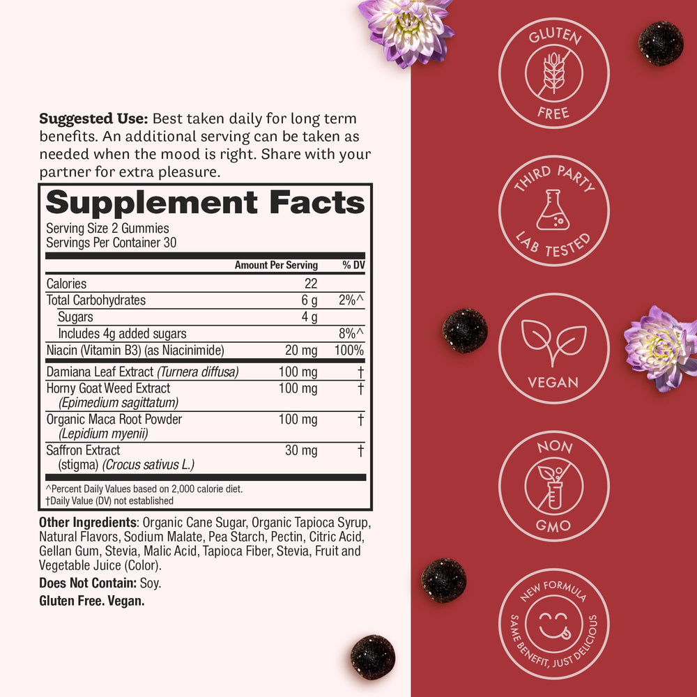 Winged Wellness Love Bites saffron extract for mood elevation.