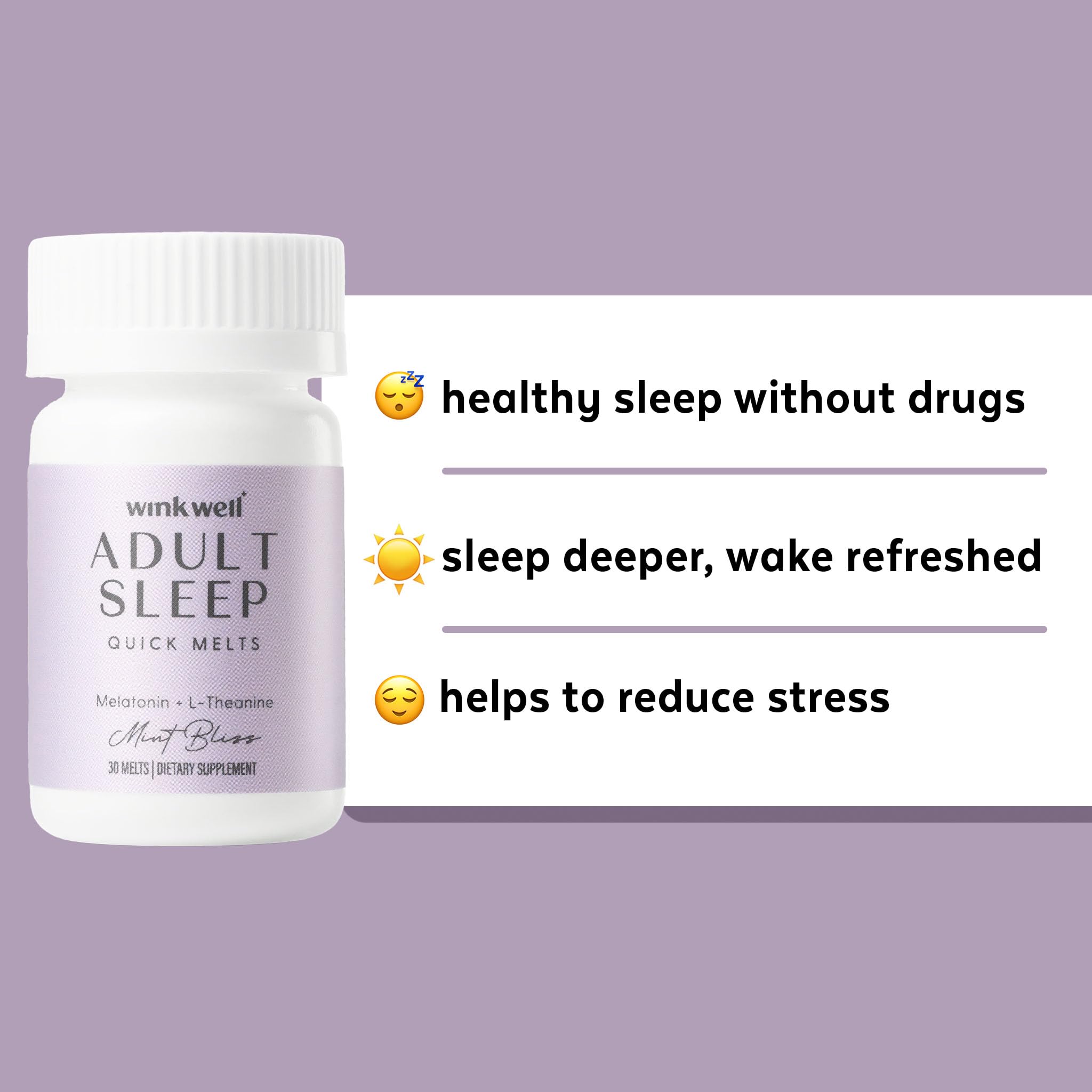 Wink Naturals Wink Well with L-Theanine promotes calm relaxation without grogginess.