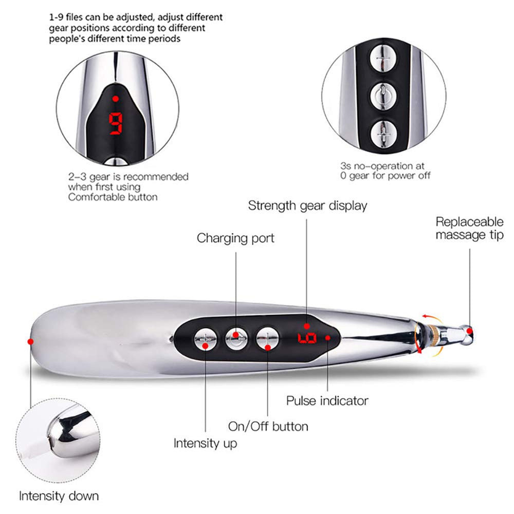 Winnes Acupuncture Pen spheroidal mode eases muscle tension quickly.