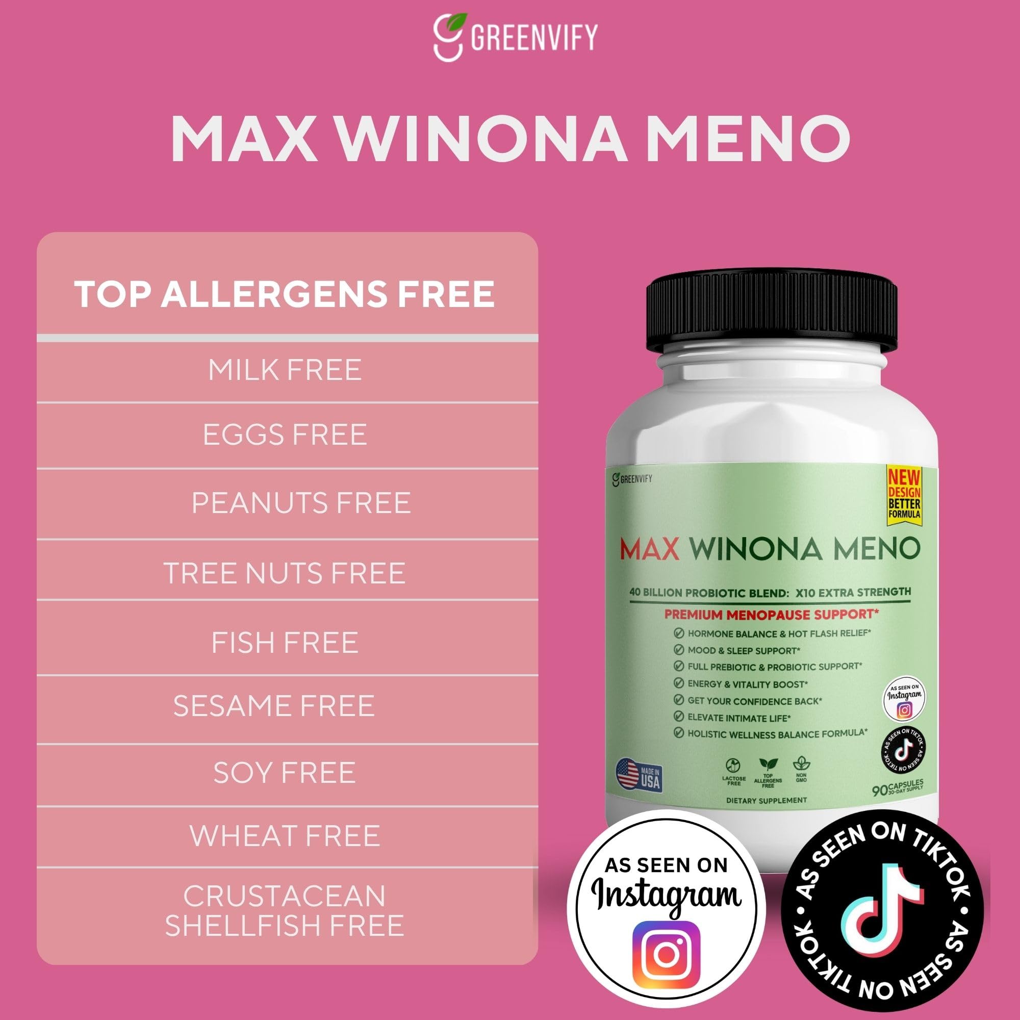 Winona Max probiotic capsules deliver 40B CFU for gut health.