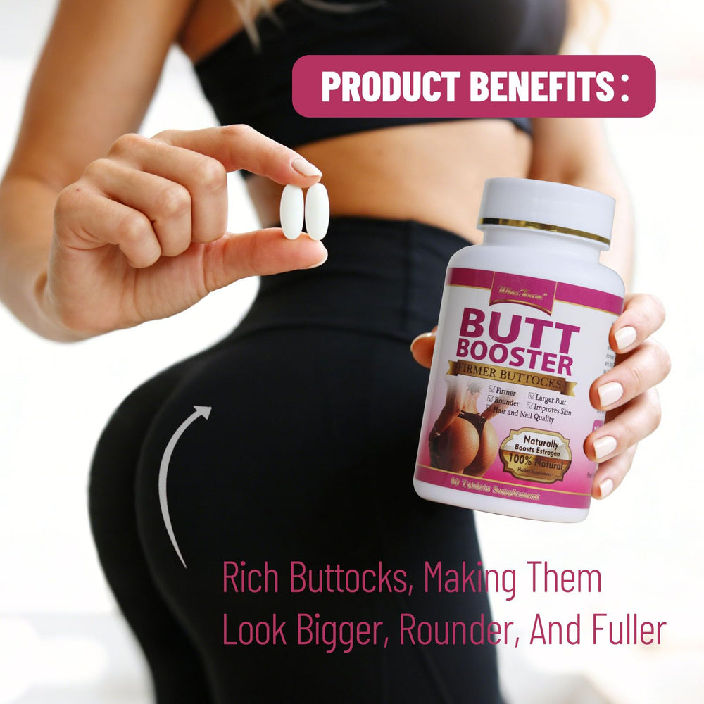 Wins Town Butt Booster Pills science infographic illustrates herbal blend benefits.