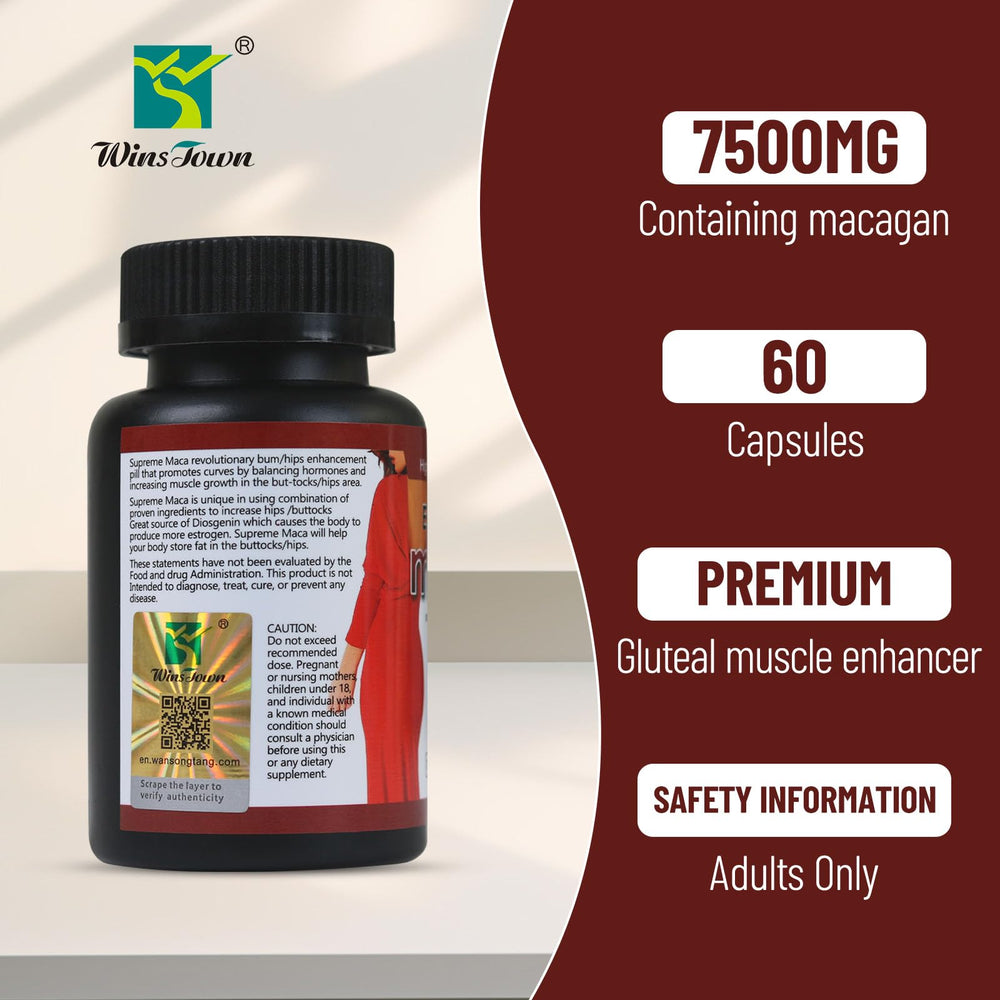 GMP-certified facility symbol assures quality for Wins Town Maca Plus