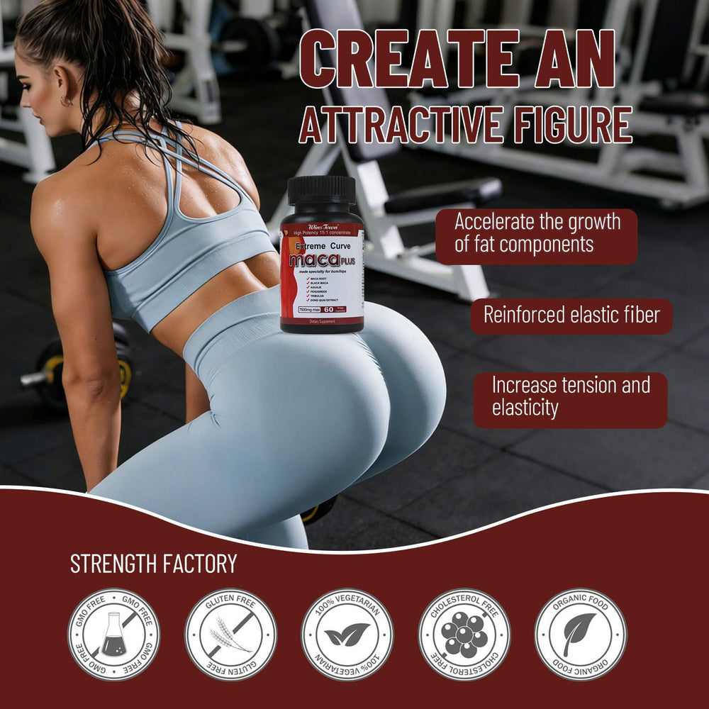 Label detail of Wins Town Maca Plus shows vegan, gluten-free ingredients