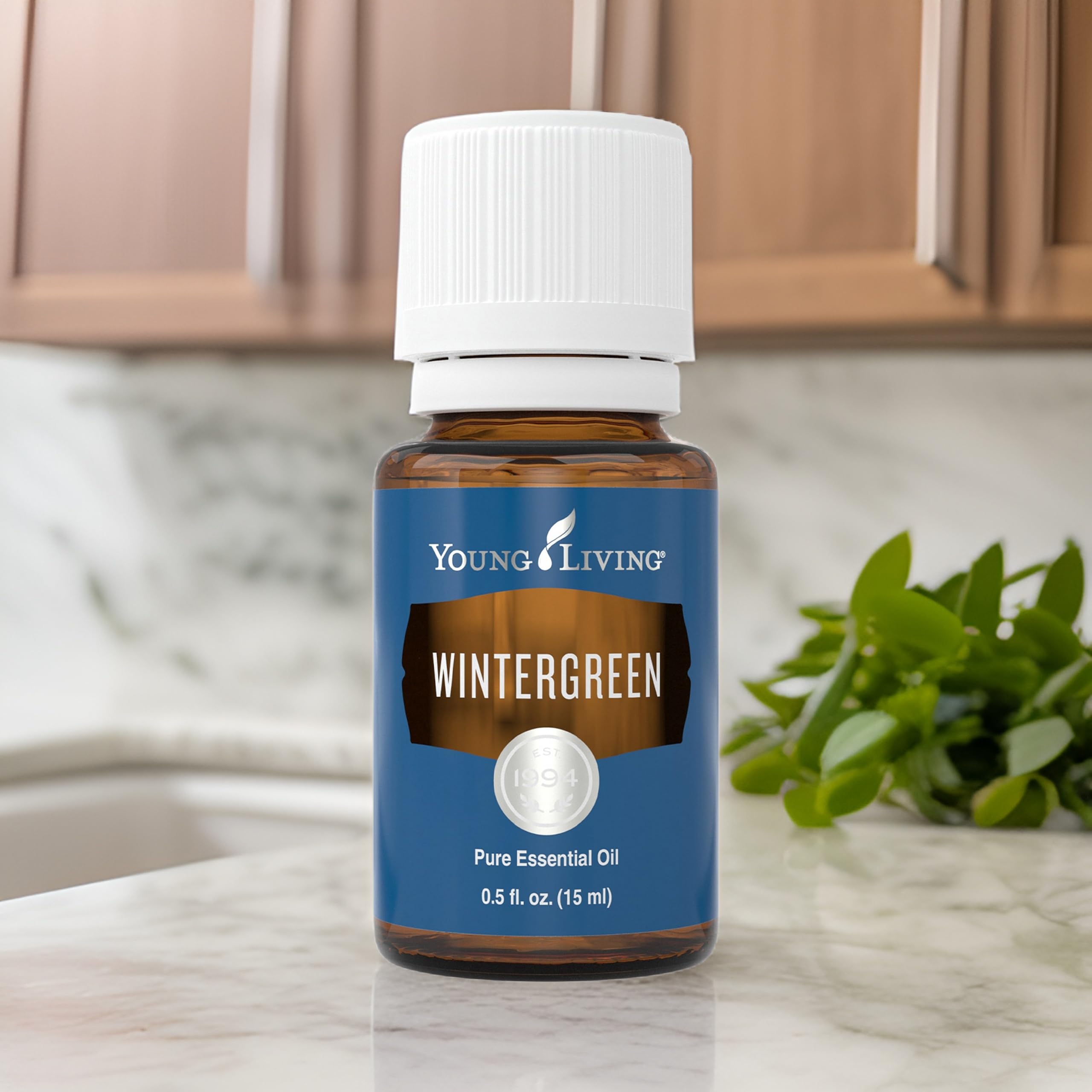 Premium Wintergreen label and cap detail showing quality packaging