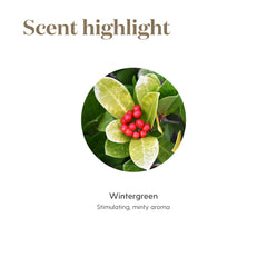 Close-up of packaging for Wintergreen essential oil