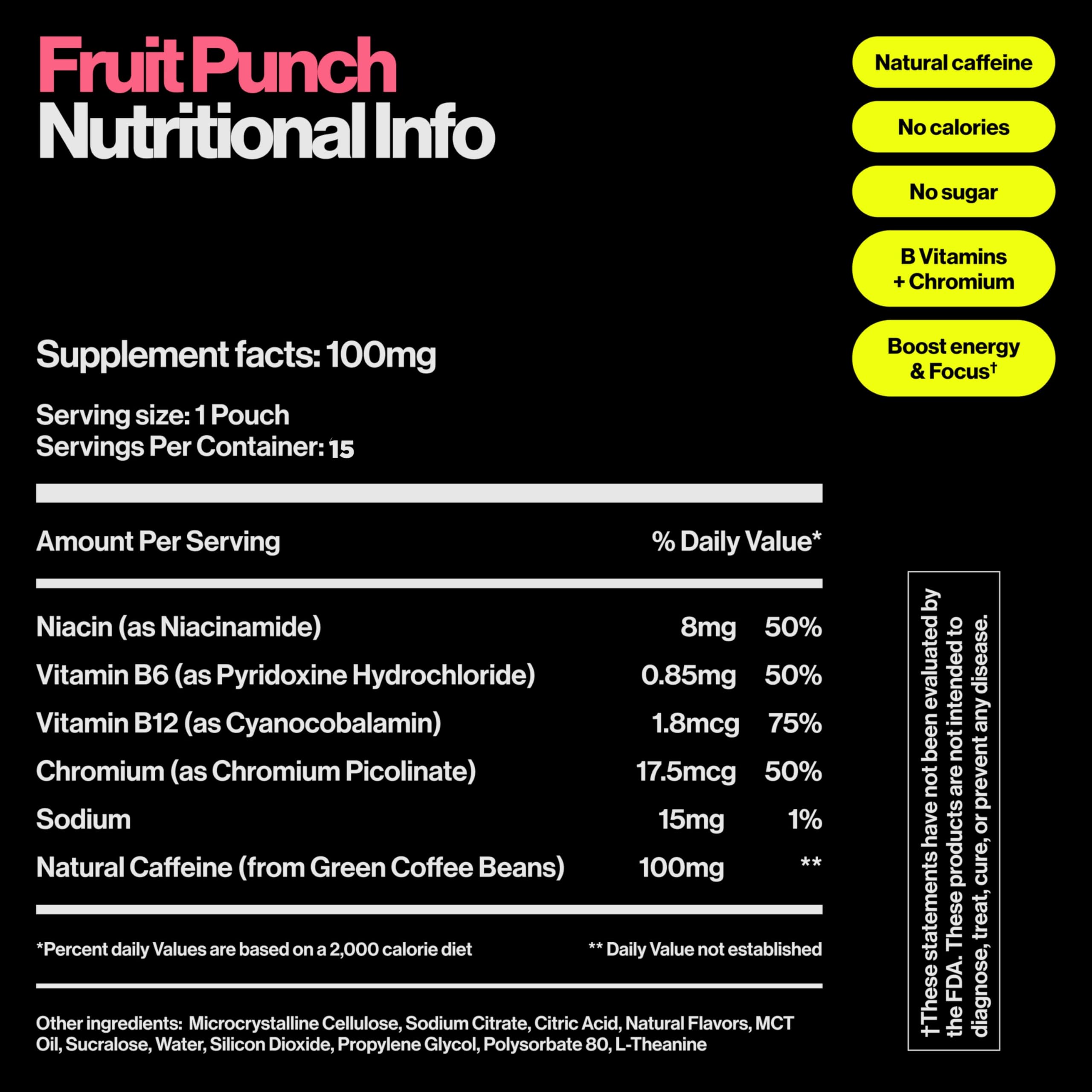 Wip Energy Pouches Orange Citrus to power busy days with fast-acting caffeine.