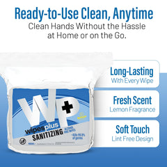 WIPESPLUS lint-free and non-abrasive wipes for frequent use