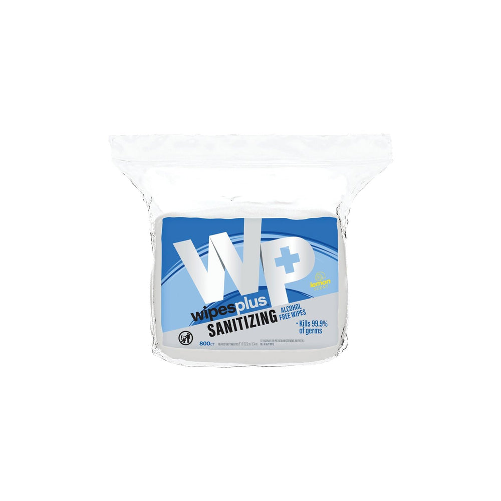 WIPESPLUS refill bag with 800 sheets for quick, alcohol-free sanitizing in busy venues