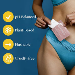 WIPESYwiz pH-balanced formula gentle on sensitive skin.