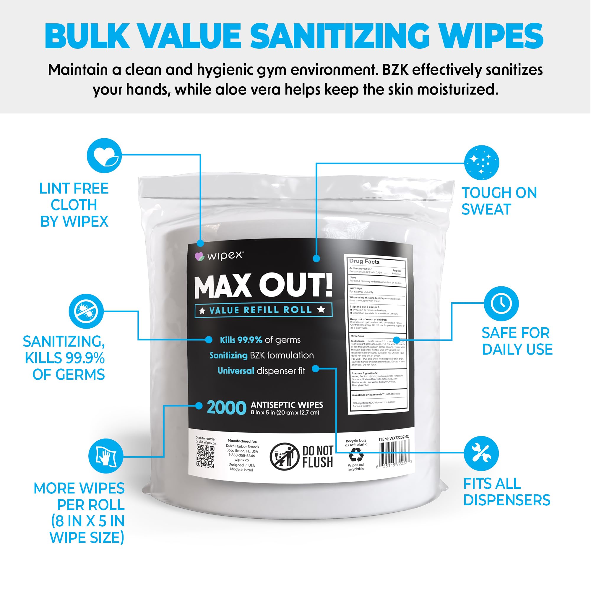 Two Wipex Max Out refill rolls displayed for high volume facilities.