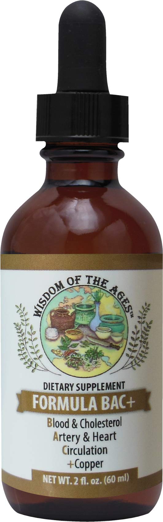 Wisdom of the Ages Formula BAC+ 2oz packaging suggests a natural vascular wellness solution.