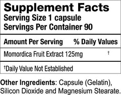 Wisdom of the Ages Momordica capsules packaging highlighting convenience and natural nutrition.