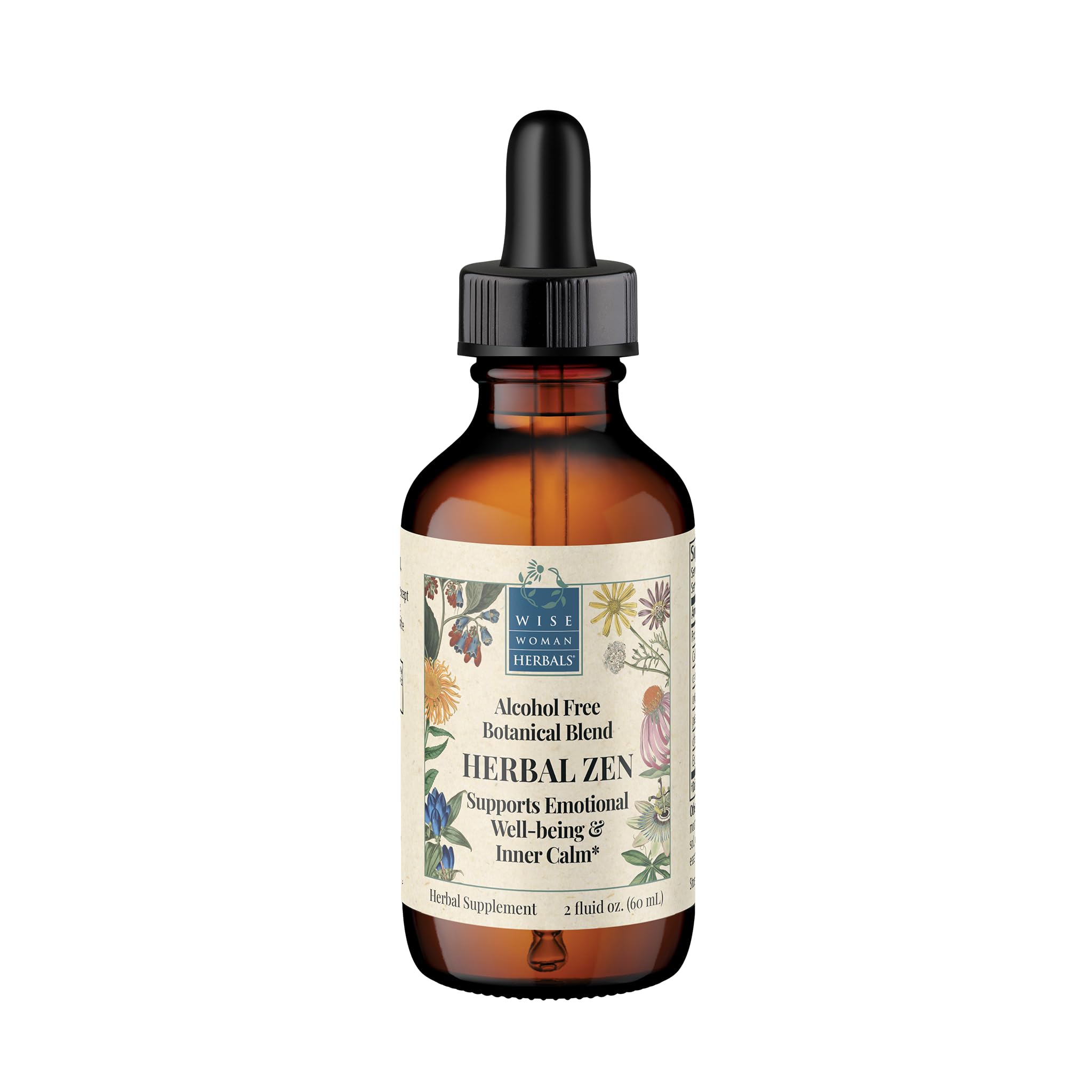 Wise Woman Herbals Herbal Zen bottle pour promotes calm focus