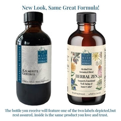 Wise Woman Herbals Herbal Zen label close-up showing alcohol-free formula