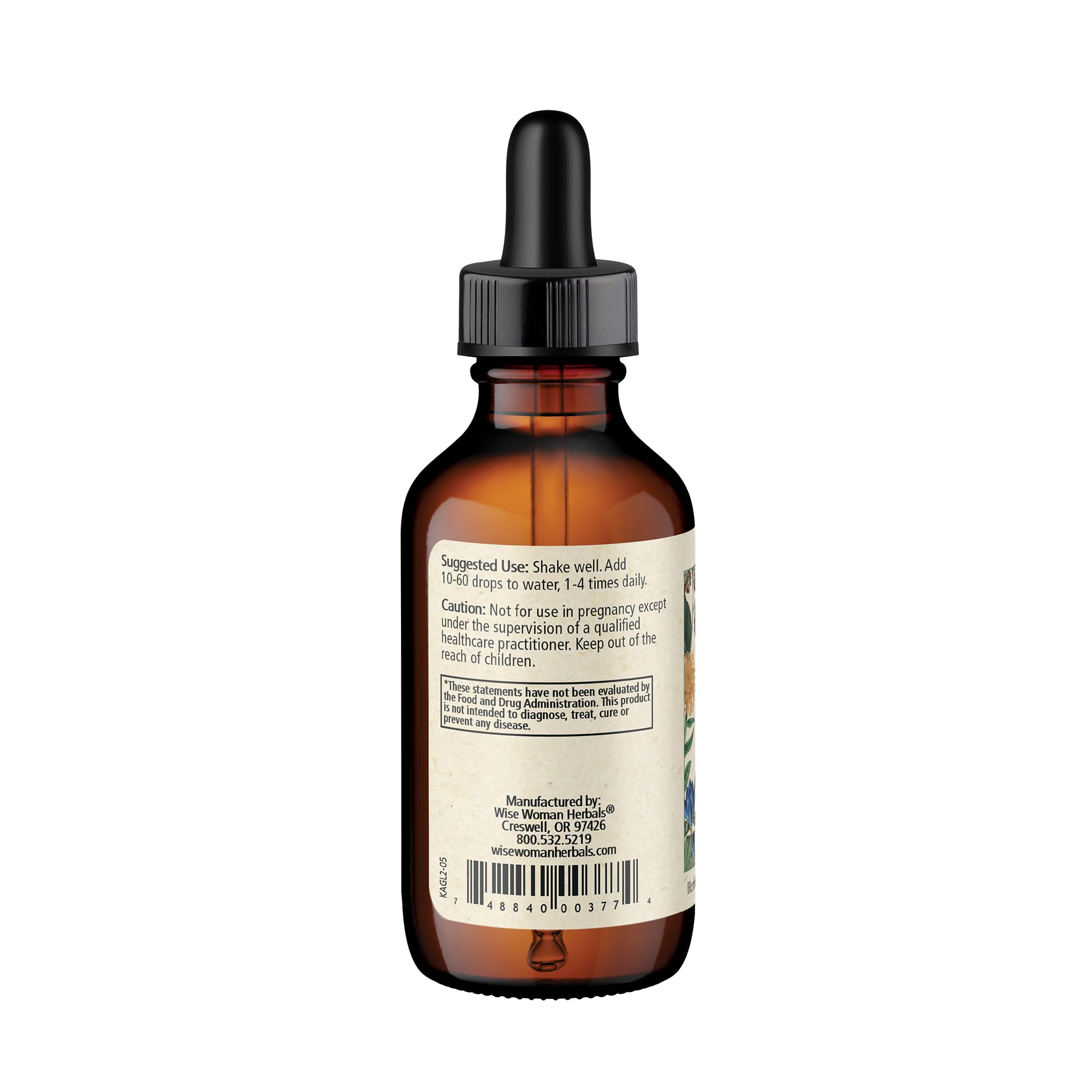 Wise Woman Herbals Herbal Zen label front highlighting alcohol free blend