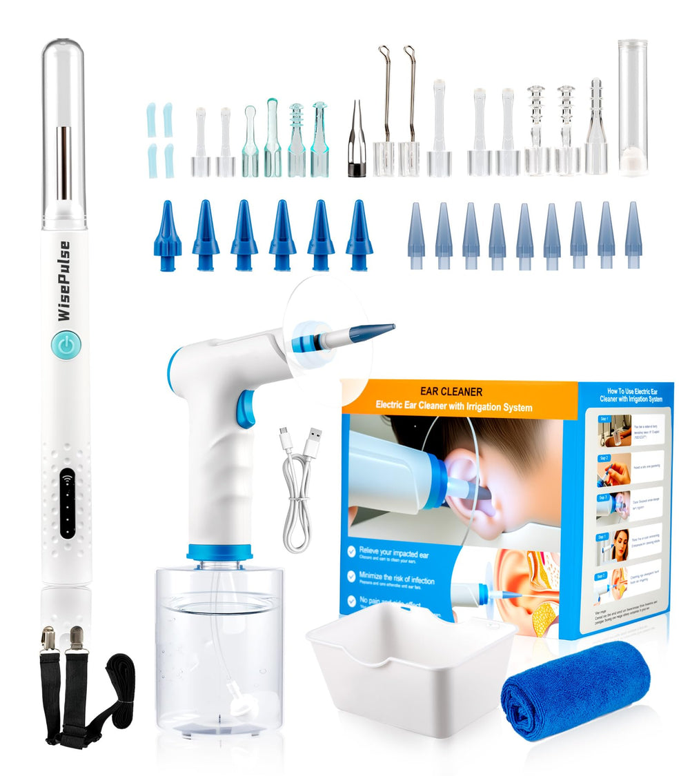 WisePulse earwax cleaner with camera display for visible, precise ear cleaning