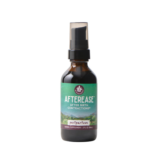 WishGarden AfterEase bottle label closeup for postpartum support