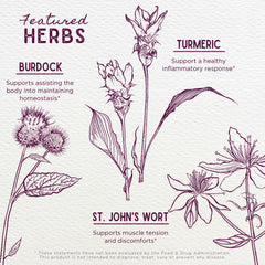 WishGarden Deep Recovery herbal blend closeup shows turmeric and willow bark
