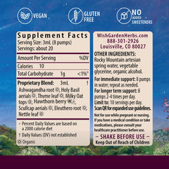WishGarden Deep Stress dropper releasing tincture for quick absorption.