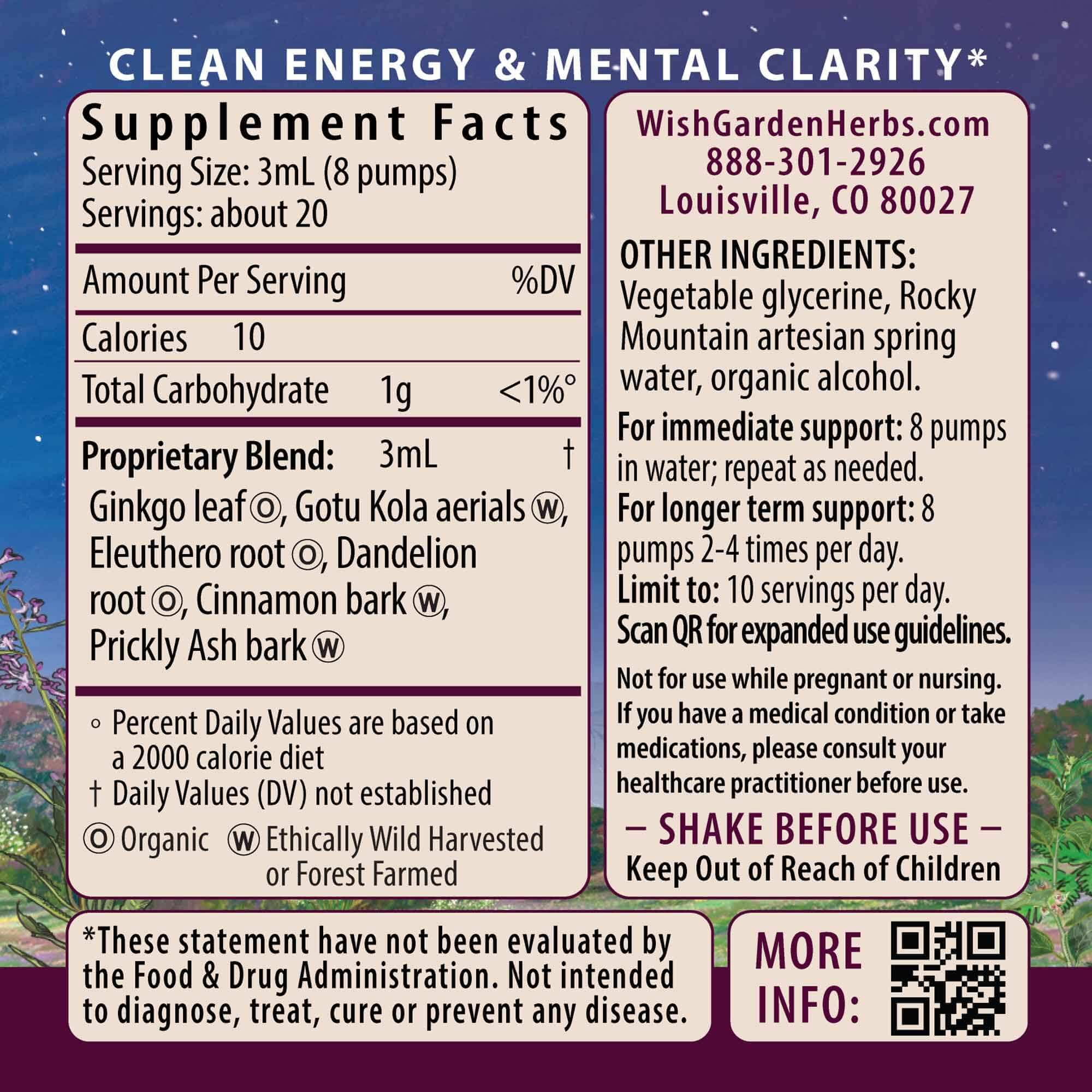 WishGarden Genius Juice with Ginkgo leaf for improved cognitive support and focus.