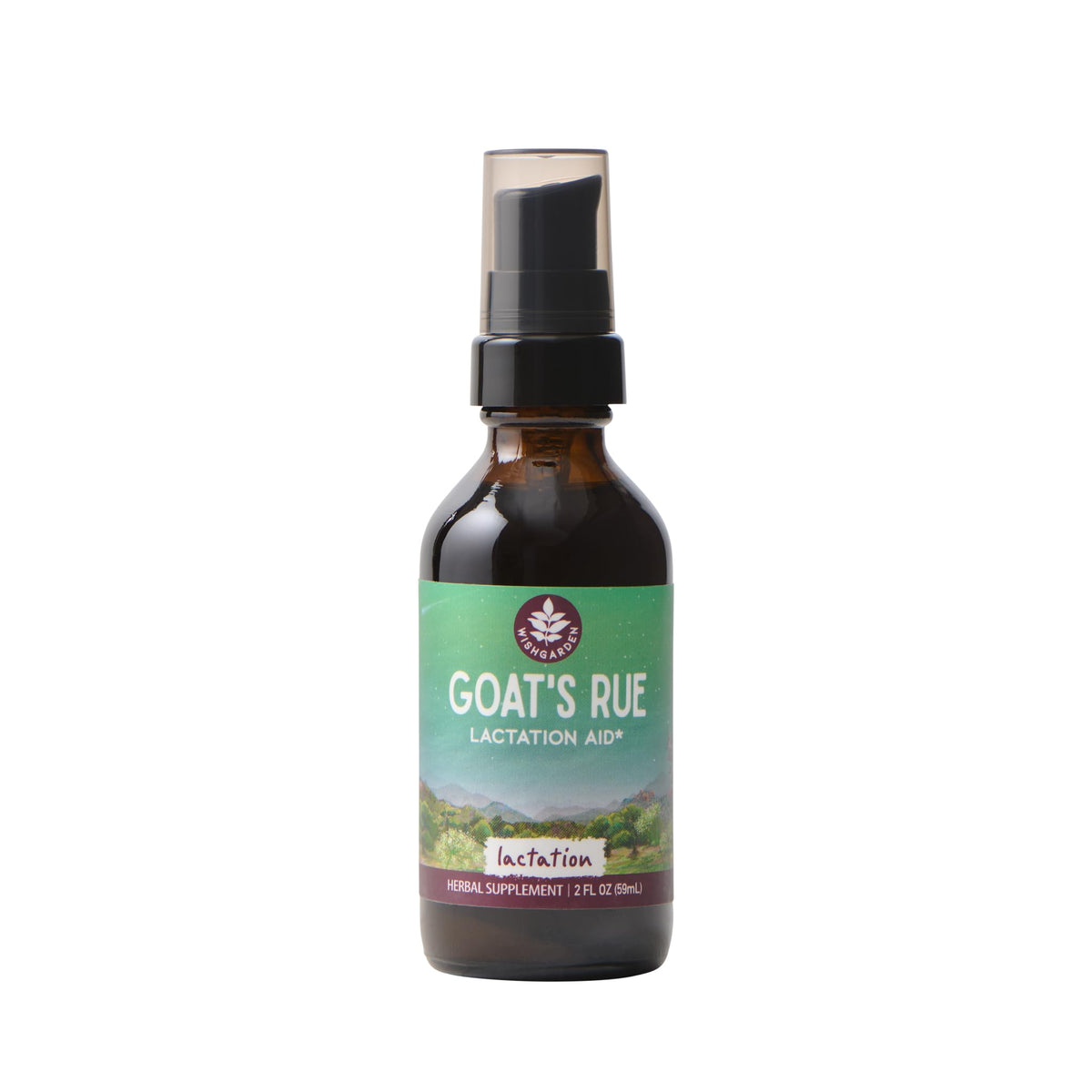 WishGarden Goat's Rue tincture bottle supports natural breast milk supply.