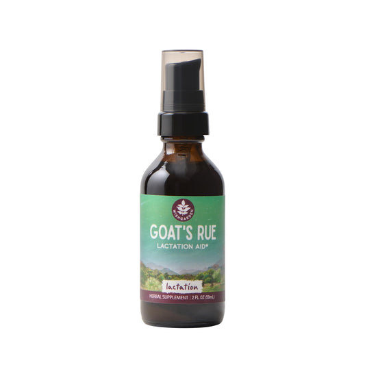 WishGarden Goat's Rue tincture bottle supports natural breast milk supply.