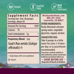 WishGarden Goat's Rue tincture dropper-cap bottle for easy dosing.