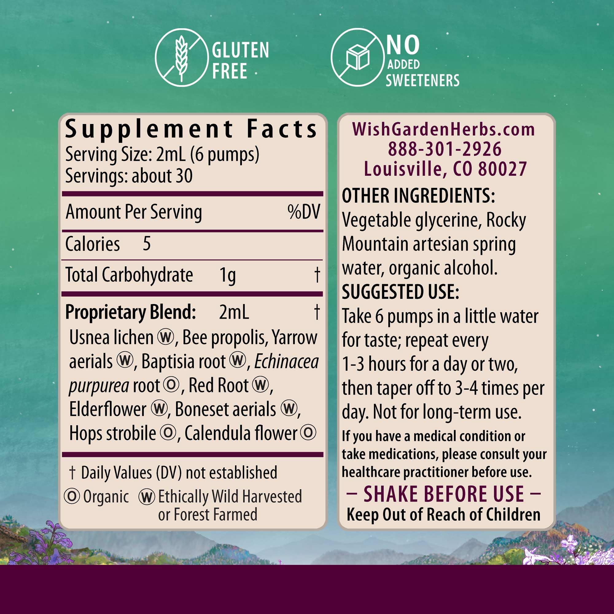 WishGarden Happy Ducts bottle label highlights organic, vegan ingredients for lactation support.