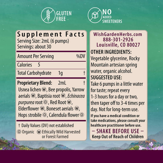 WishGarden Happy Ducts bottle label highlights organic, vegan ingredients for lactation support.