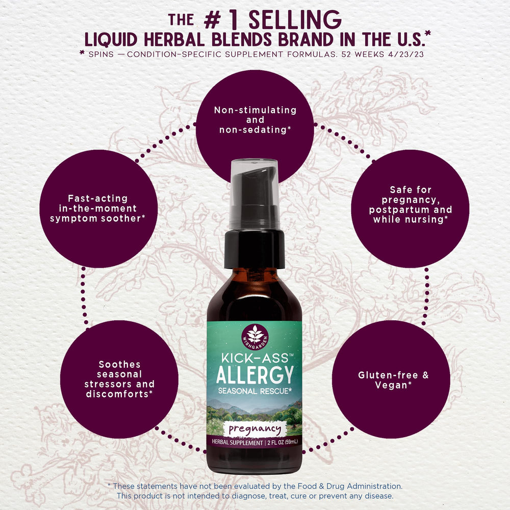 WishGarden Kick-Ass Allergy echinacea tincture close-up