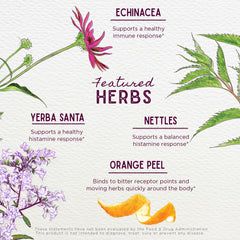 WishGarden Kick-Ass Allergy & Sinus label close-up features organic components.