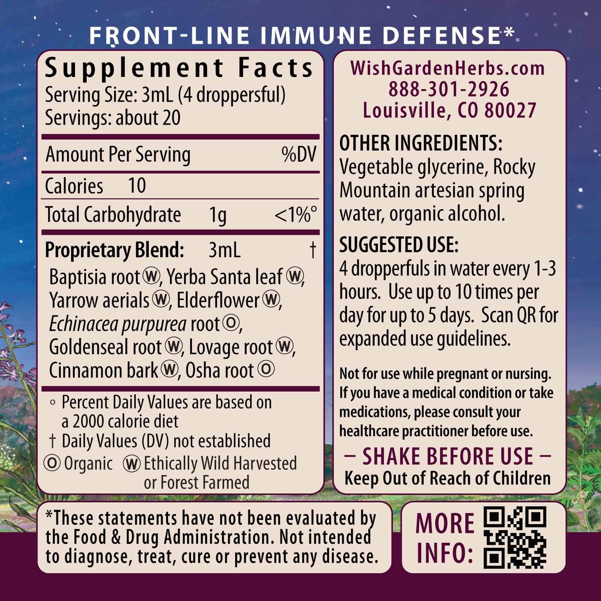 WishGarden Kick-Ass Immune Activator dropper dispensing measured dose.
