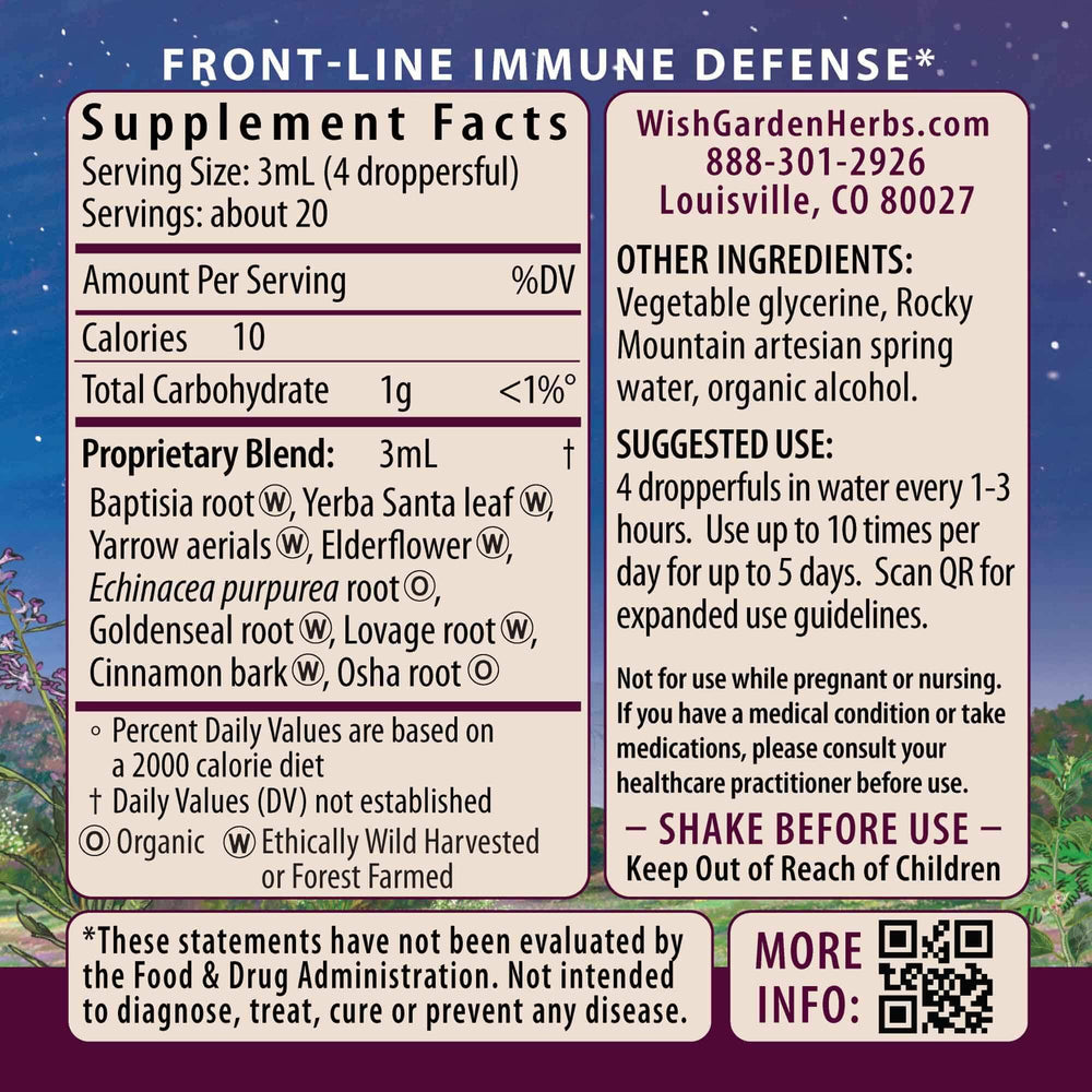 WishGarden Kick-Ass Immune Activator dropper dispensing measured dose.