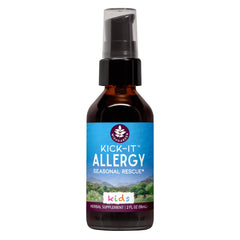 WishGarden Kick-It Allergy for Kids bottle with dropper for fast, non-drowsy relief