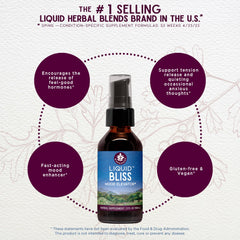 WishGarden Liquid Bliss label close-up featuring organic cacao and botanicals