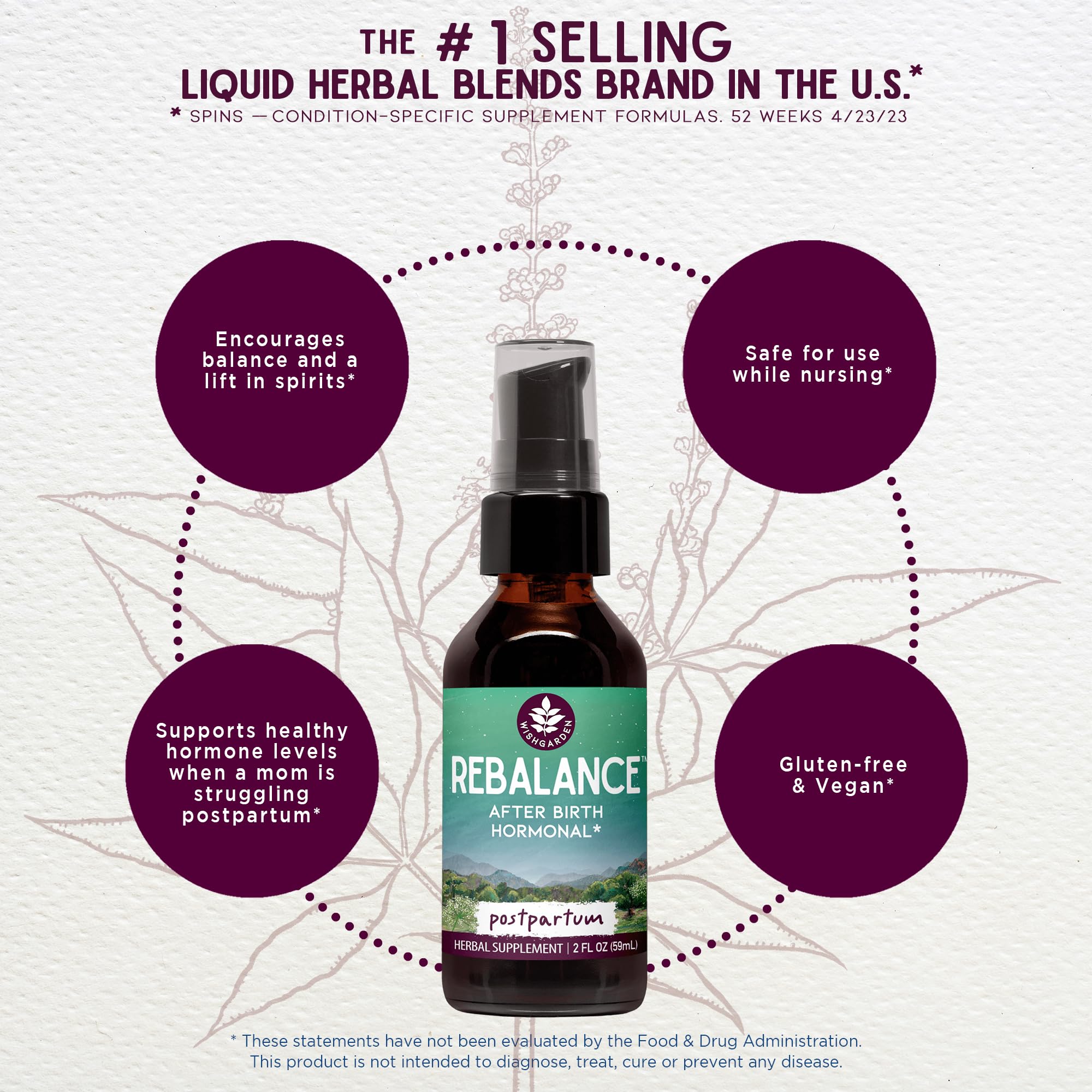 A blend of organic and wild-harvested herbs used in WishGarden ReBalance