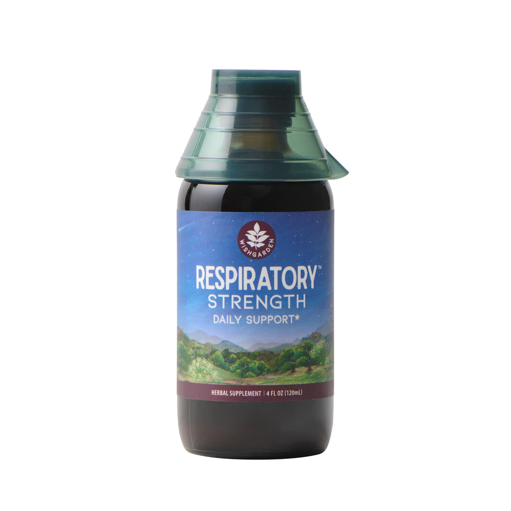 WishGarden Respiratory Strength bottle pour for easy daily dosing