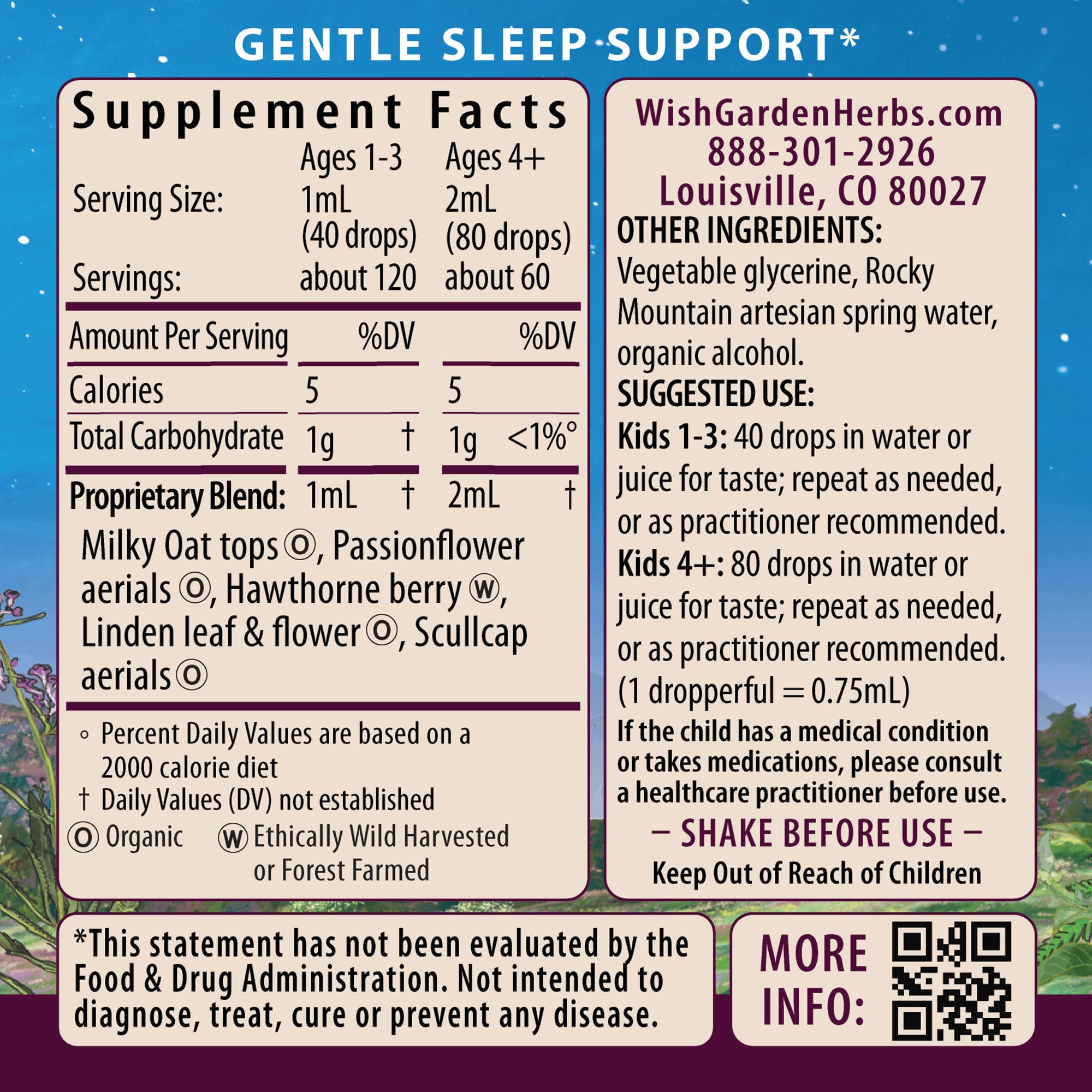 WishGarden Sleepy Nights dropper demonstrates easy, customizable dosing for your child’s bedtime routine.