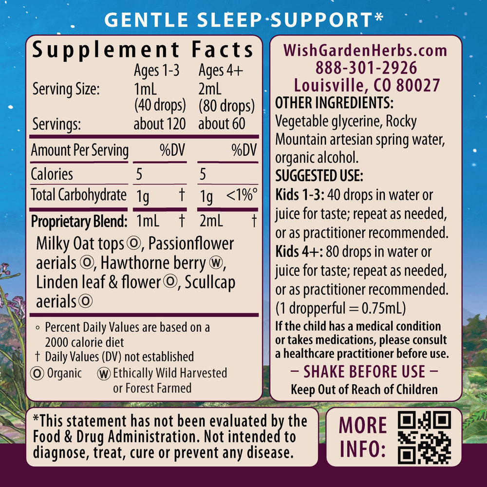 WishGarden Sleepy Nights dropper demonstrates easy, customizable dosing for your child’s bedtime routine.