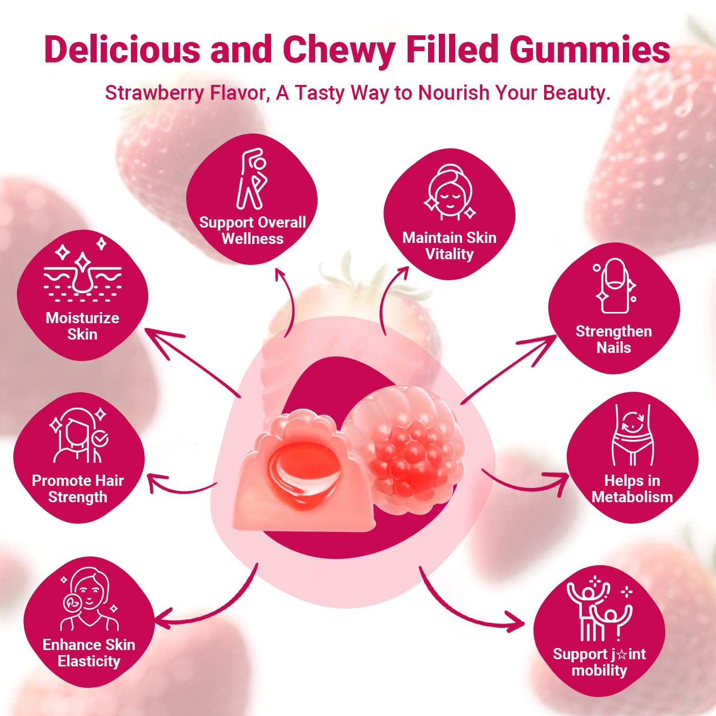 Wiszeen collagen gummies women serving spoon shot emphasizing sugar-free convenience
