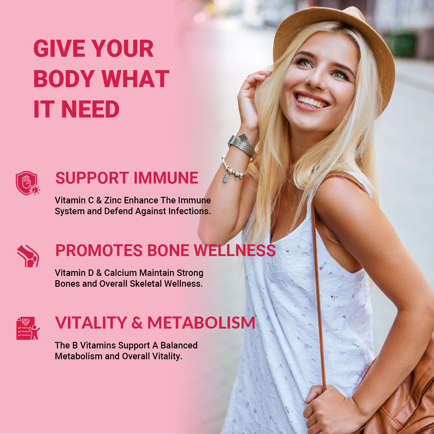 Wiszeen Sugar Free Methylated Multivitamin Women Gummies with collagen and hyaluronic acid for skin support.