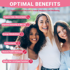 Wiszeen Sugar Free Methylated Multivitamin Women Gummies ingredients panel highlights B vitamins.