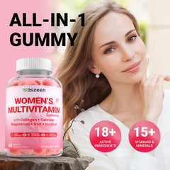 Wiszeen Sugar Free Methylated Multivitamin Women Gummies iron and vitamin C for vitality.