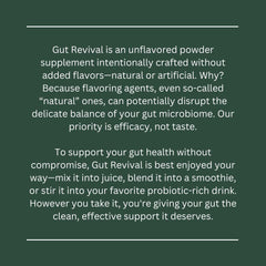 With Meraki Co. Gut Revival label detail emphasizing enzyme blend and probiotics for digestive support.