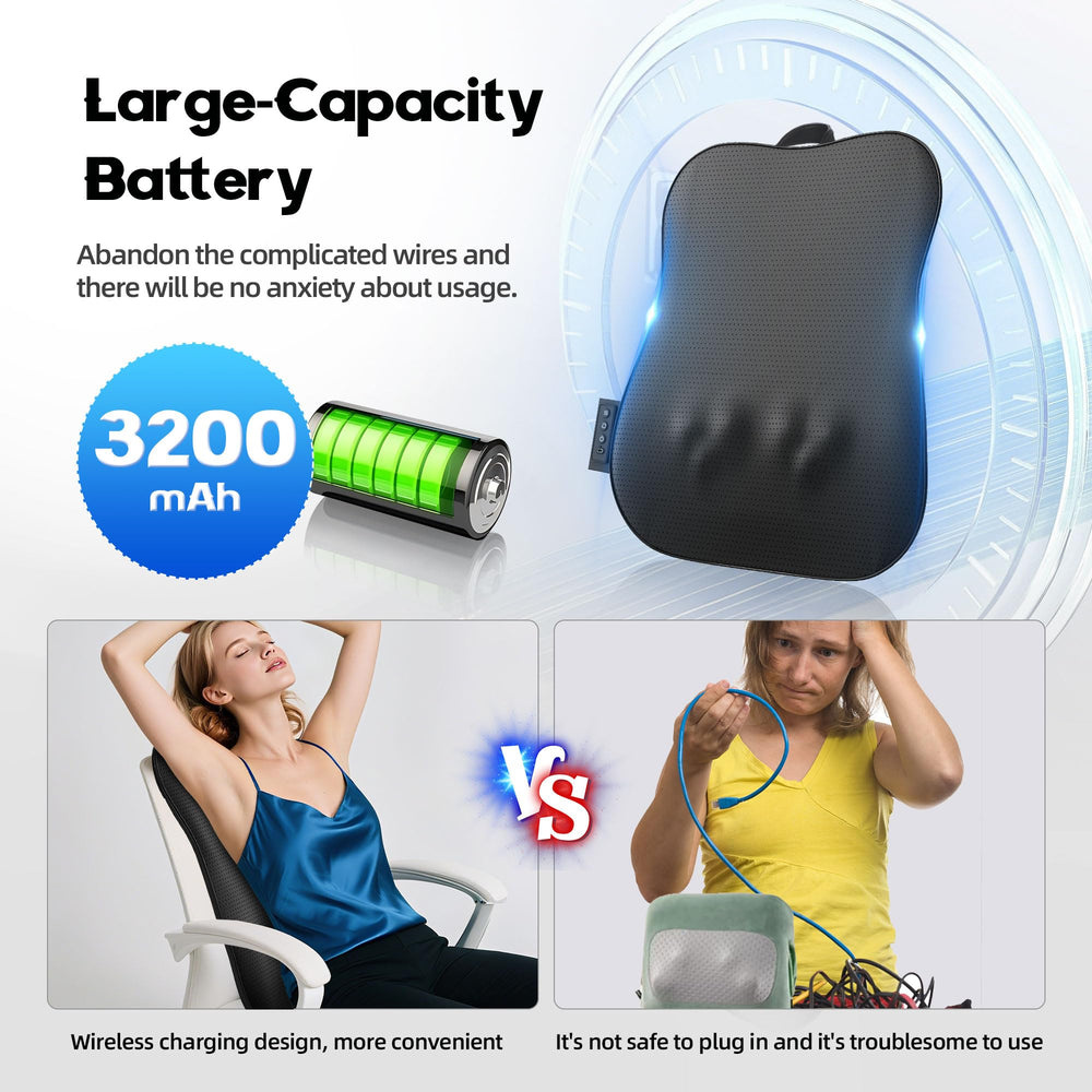 Wivikaz massager on office chair, slim ergonomic profile