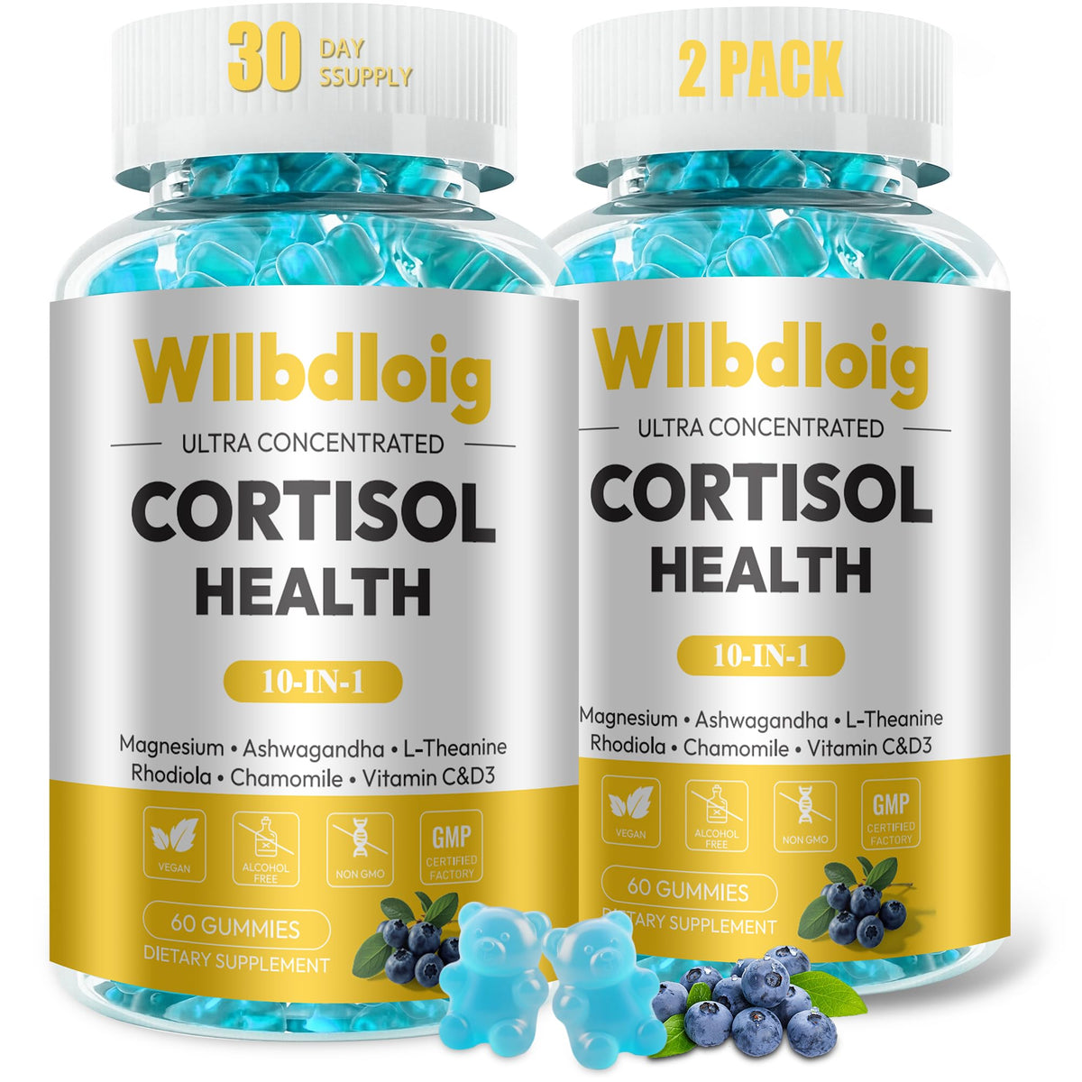 Wllbdloig Cortisol Manager bottle front view for daily stress support