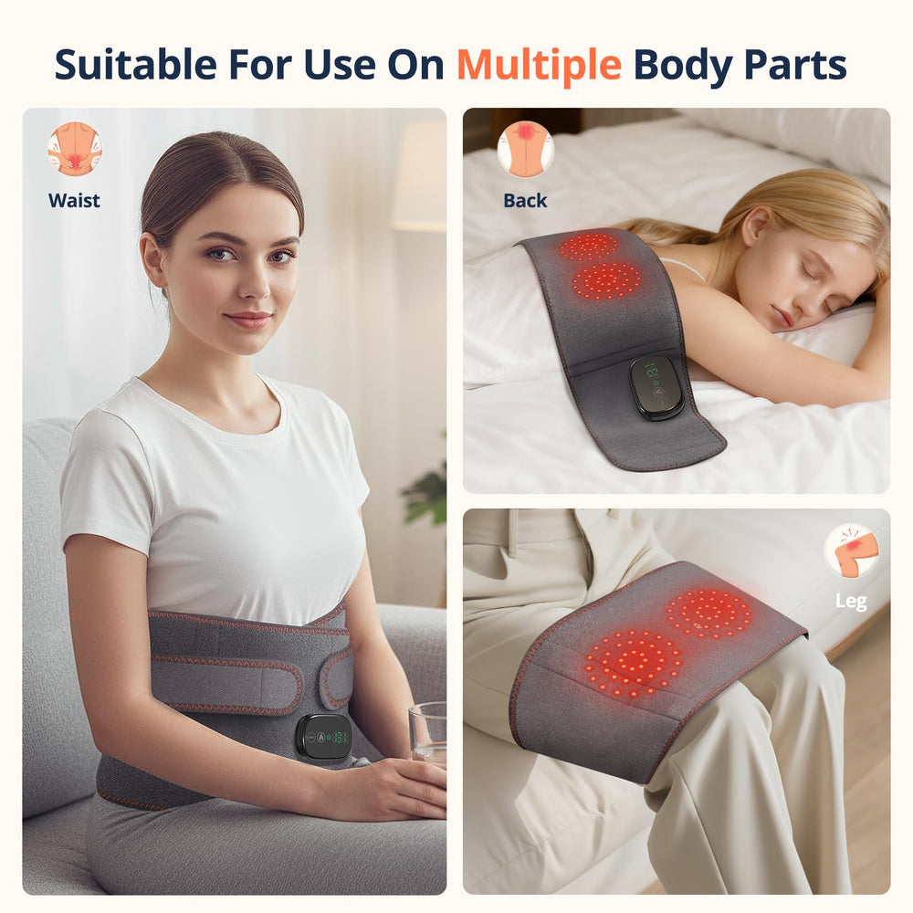 WNH massager touchscreen display showing easy heat and vibration controls.
